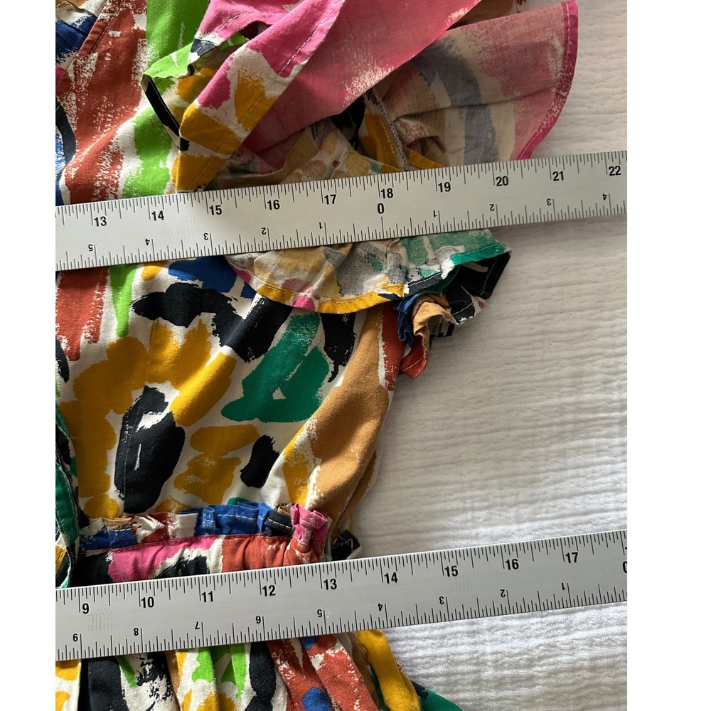 Love the Label Penelope Ruffle Tiered Maxi Dress Abstract Multi Color Small - Picture 8 of 12